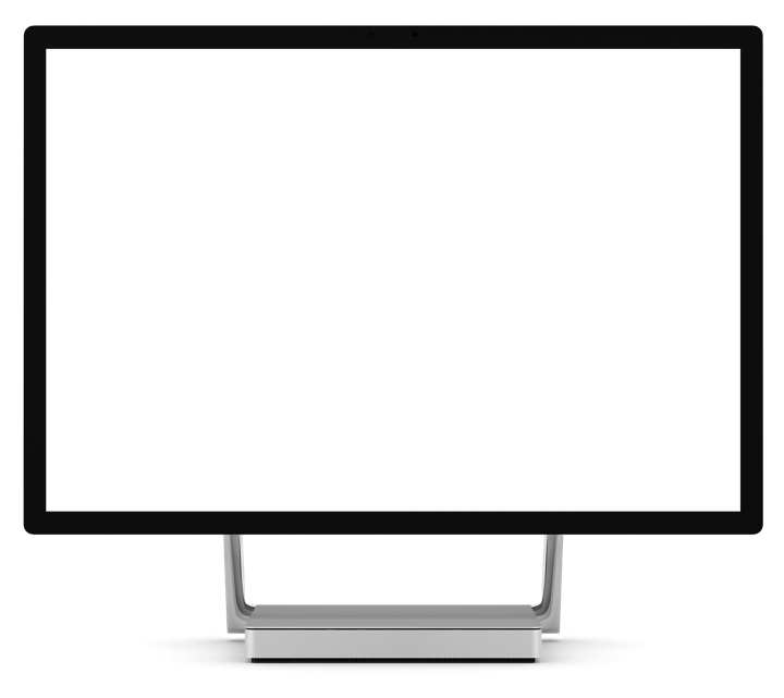 Computer illustration showing a Microsoft Surface Studio